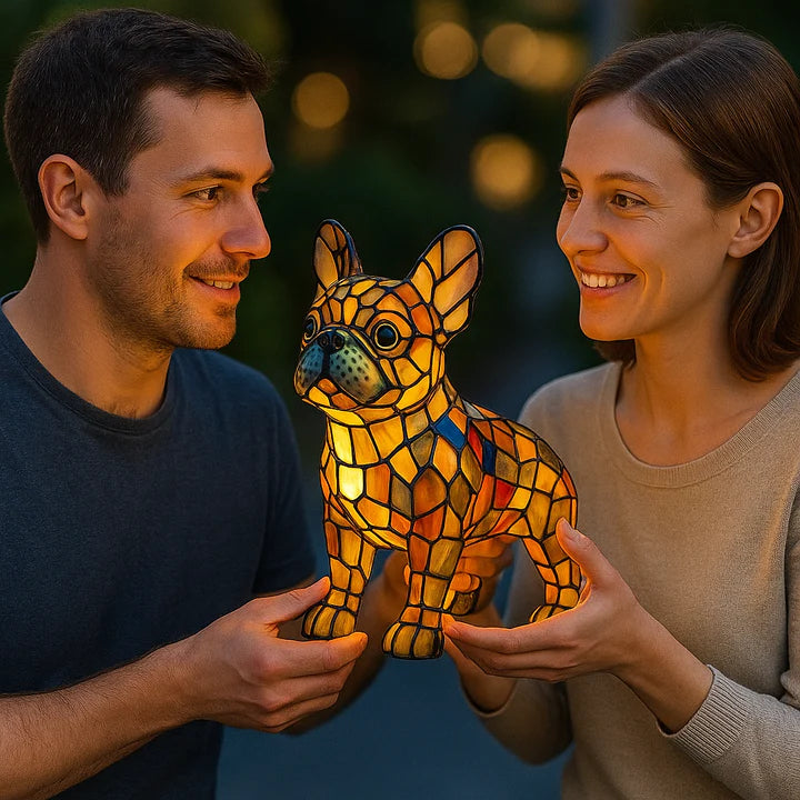 Luminous dog handmade lamp