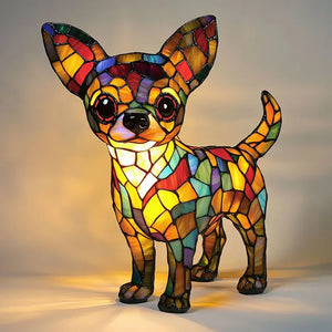 Luminous dog handmade lamp