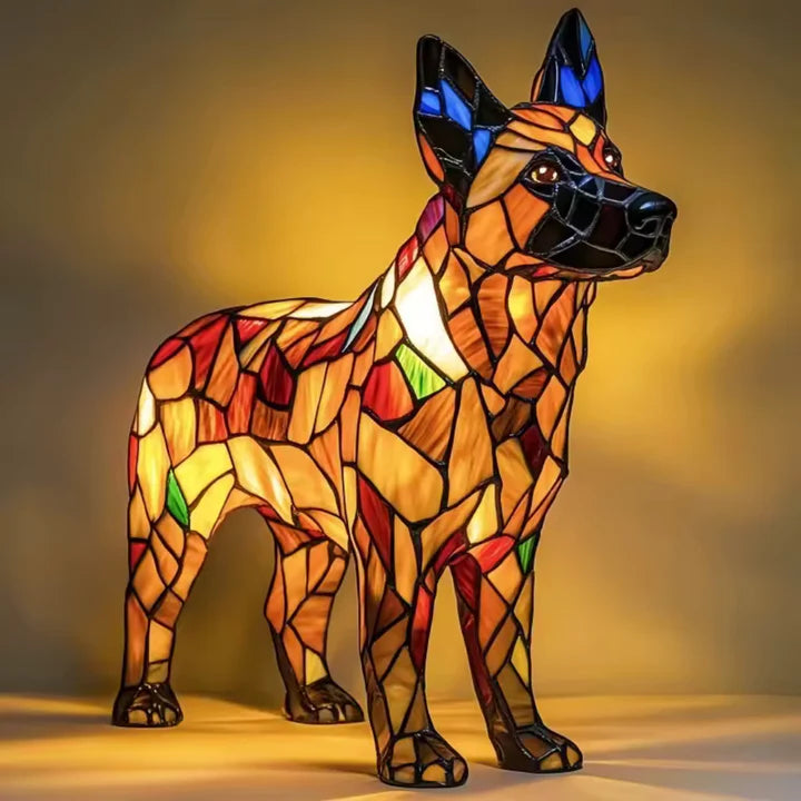 Luminous dog handmade lamp