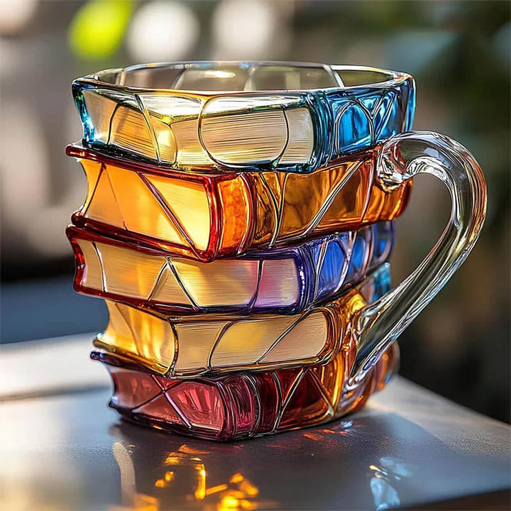 Handcrafted 3D reading happiness book mug - Original