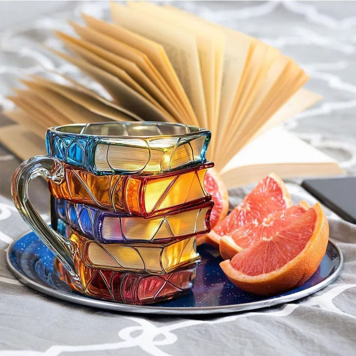Handcrafted 3D reading happiness book mug - Original