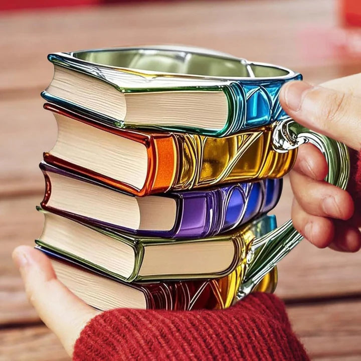 Handcrafted 3D reading happiness book mug - Original