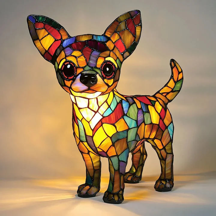 Luminous dog handmade lamp