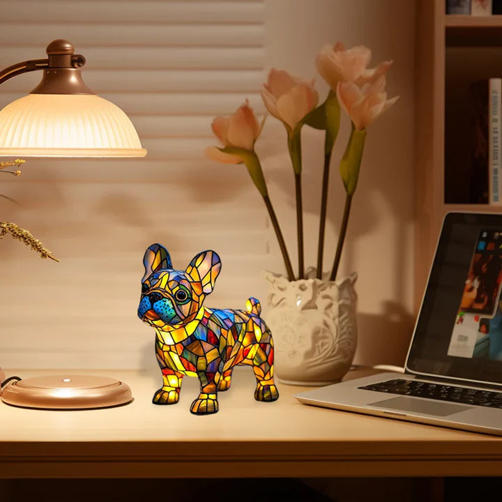 Luminous dog handmade lamp